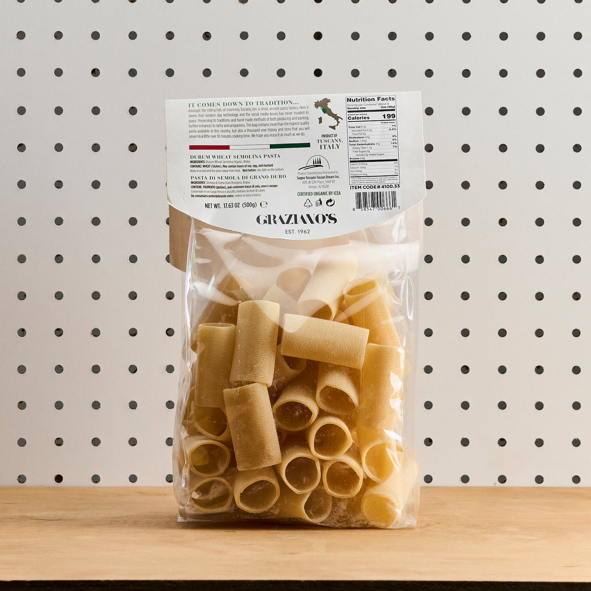 Graziano's Organic Artisan Pasta - Paccheri Lisci