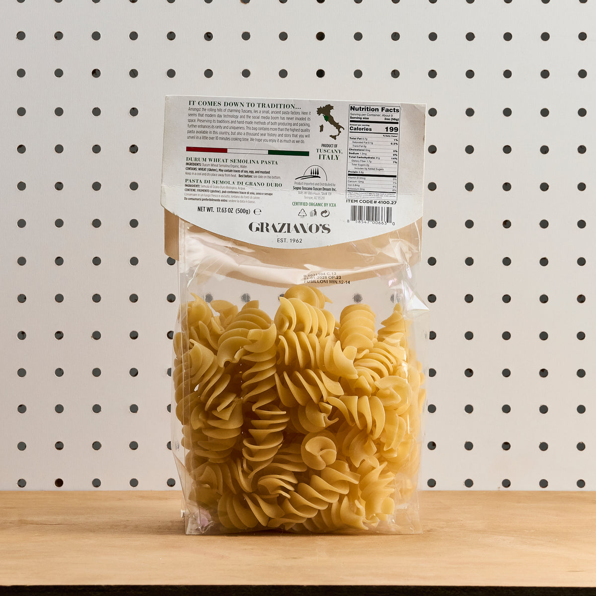 Graziano's Organic Artisan Pasta - Fusilloni
