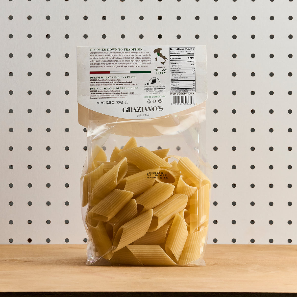 Graziano's Organic Artisan Pasta - Pennoni