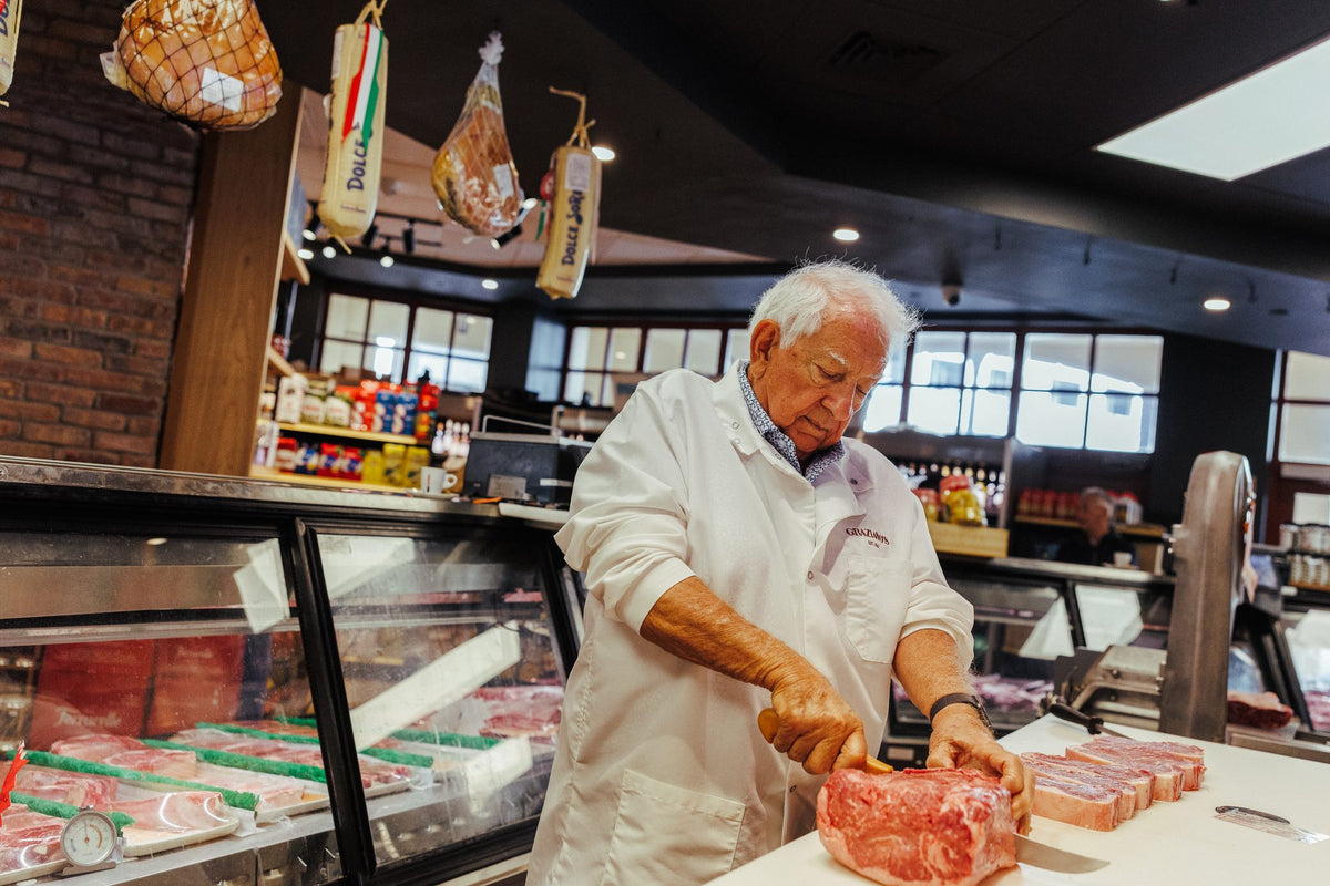 Behind the deli counter at Graziano's Mercado