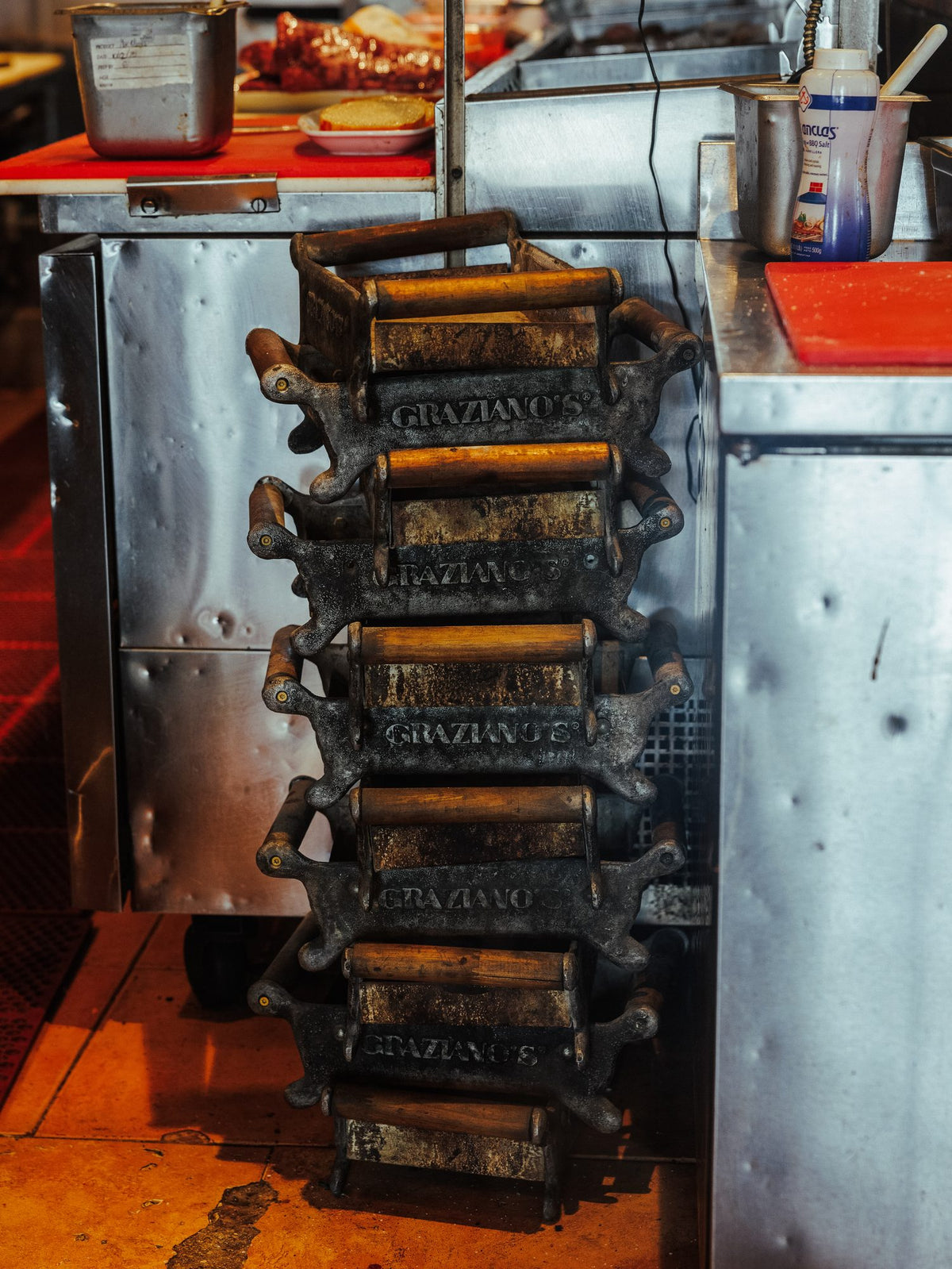 Rack of asador skewers at Graziano's