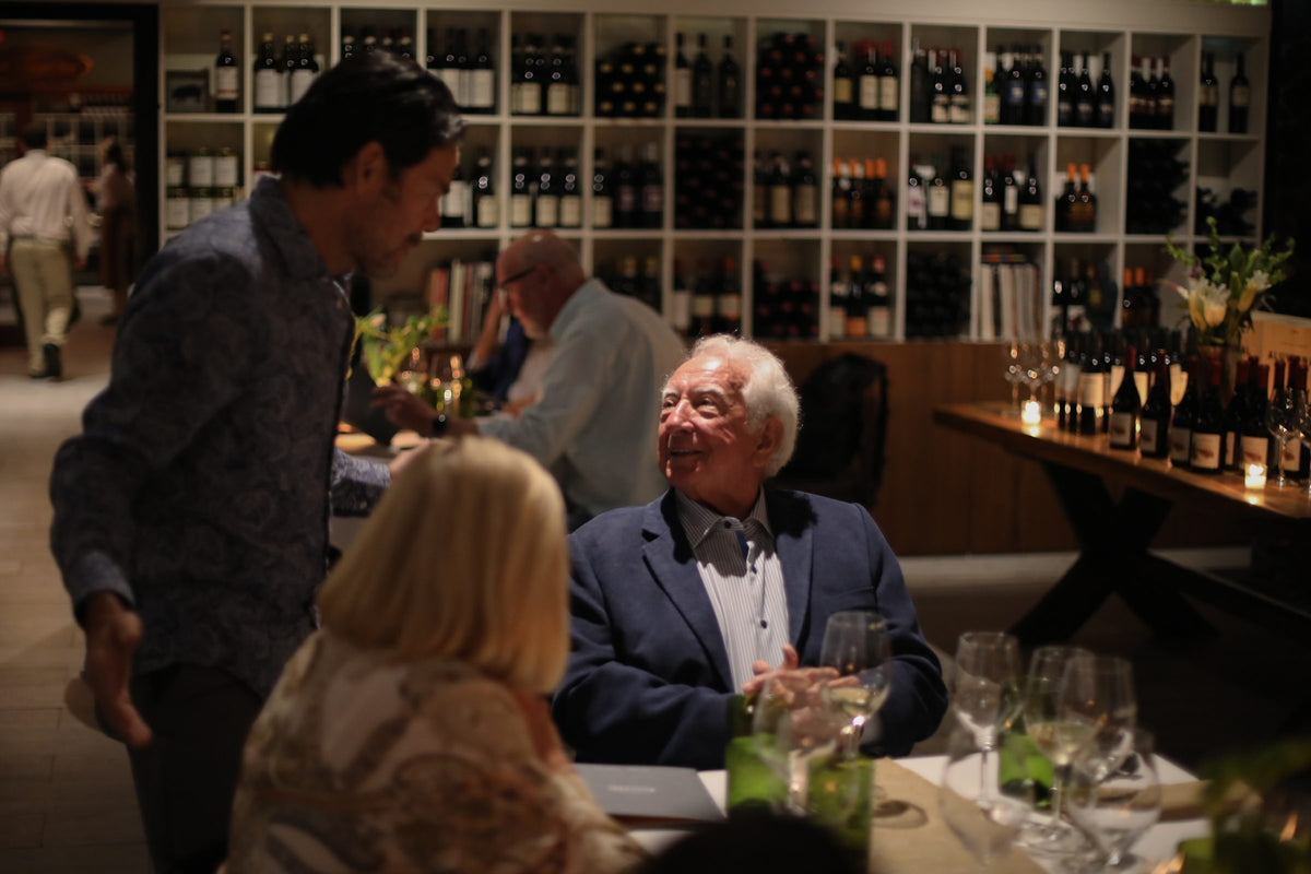 Mario Graziano and his wife, Maria at a private wine dinner at Graziano's