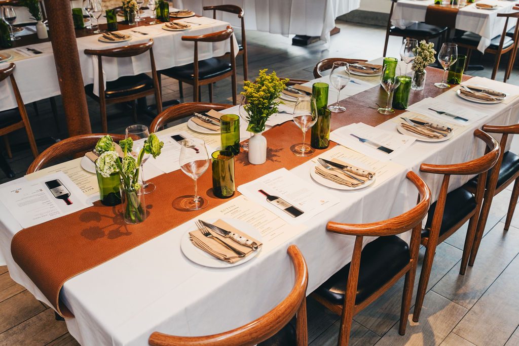 Private dining table set for a seated dinner at Graziano's